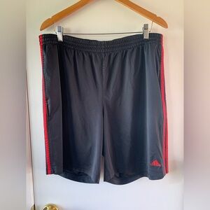 Adidas Men's Black and Red Athletic Shorts